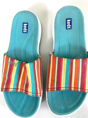 Keds 6M Teal Slide Summer Pool Beach Sandals